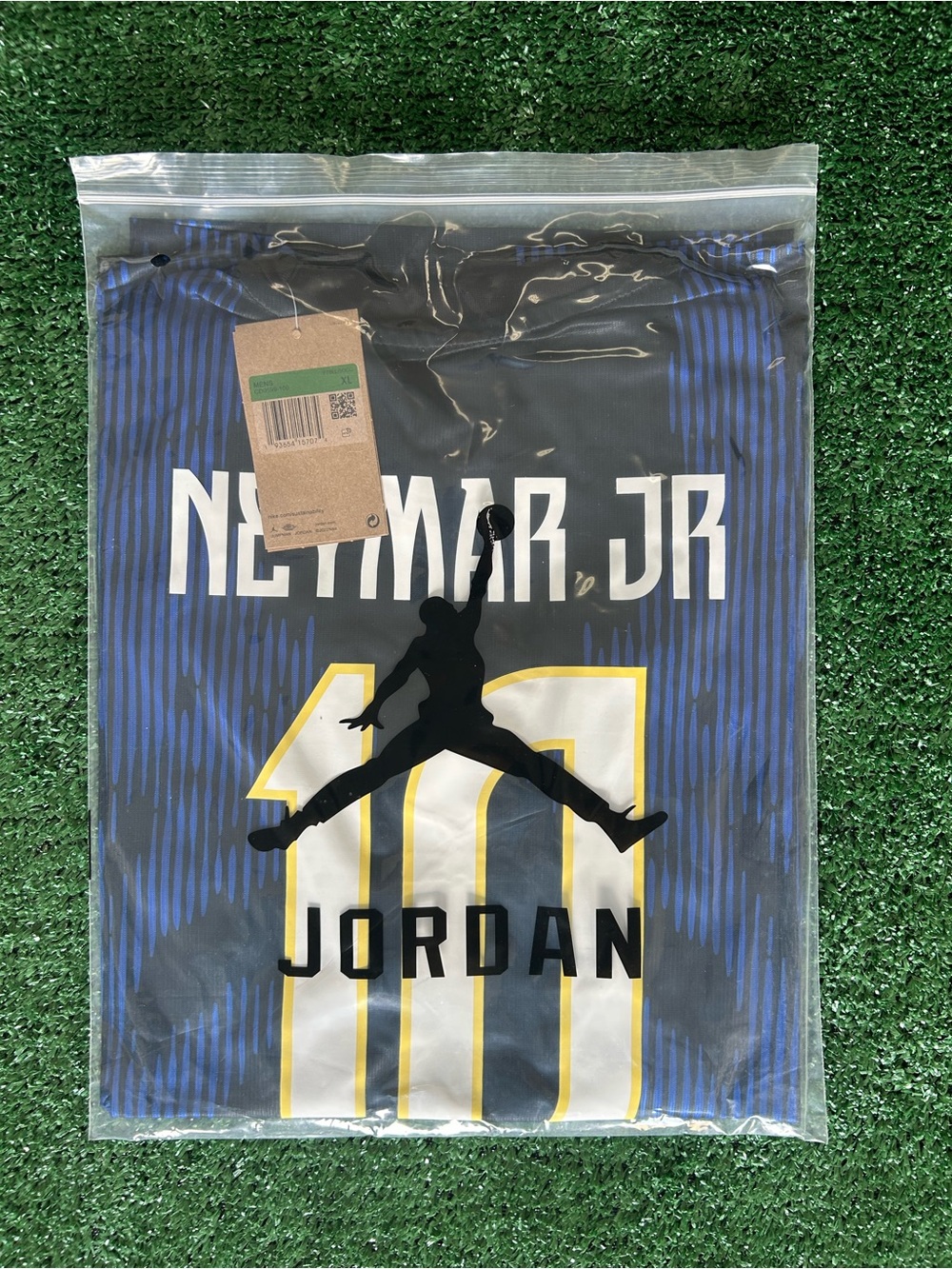 Jordan Blue Neymar Jr. #10 Jersey with White and Yellow Accents
